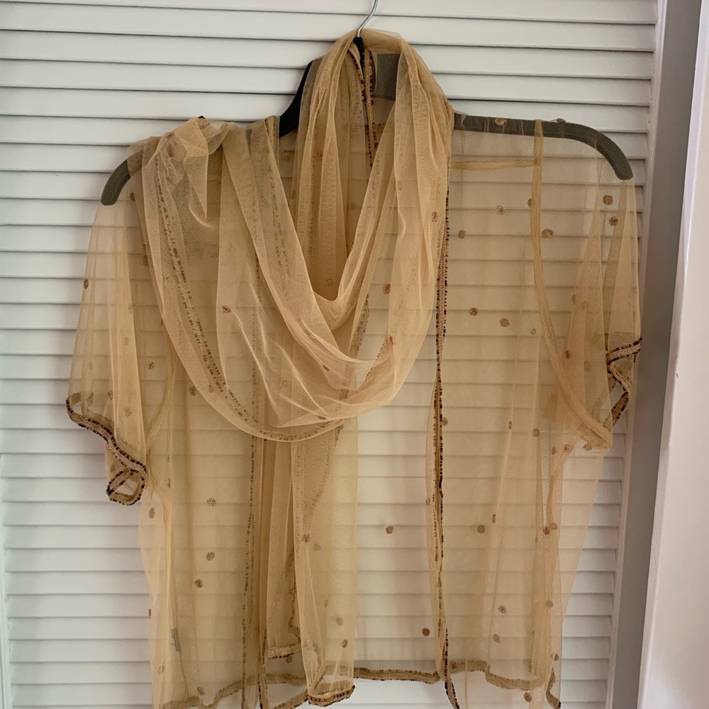 Beaded cover up w scarf🧚‍♂️